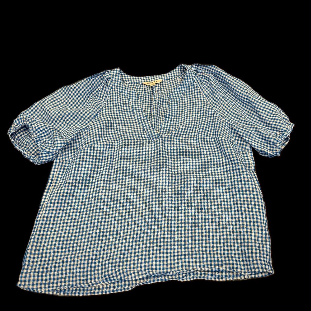 Boden Linen Short Sleeve Peasant Top Sz. 12